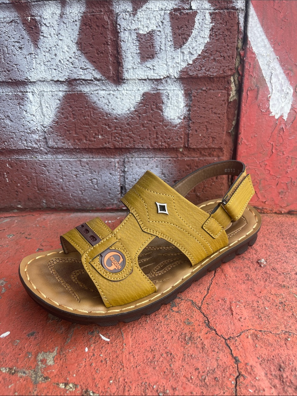 Men's Mustard Yellow Strap Sandals by